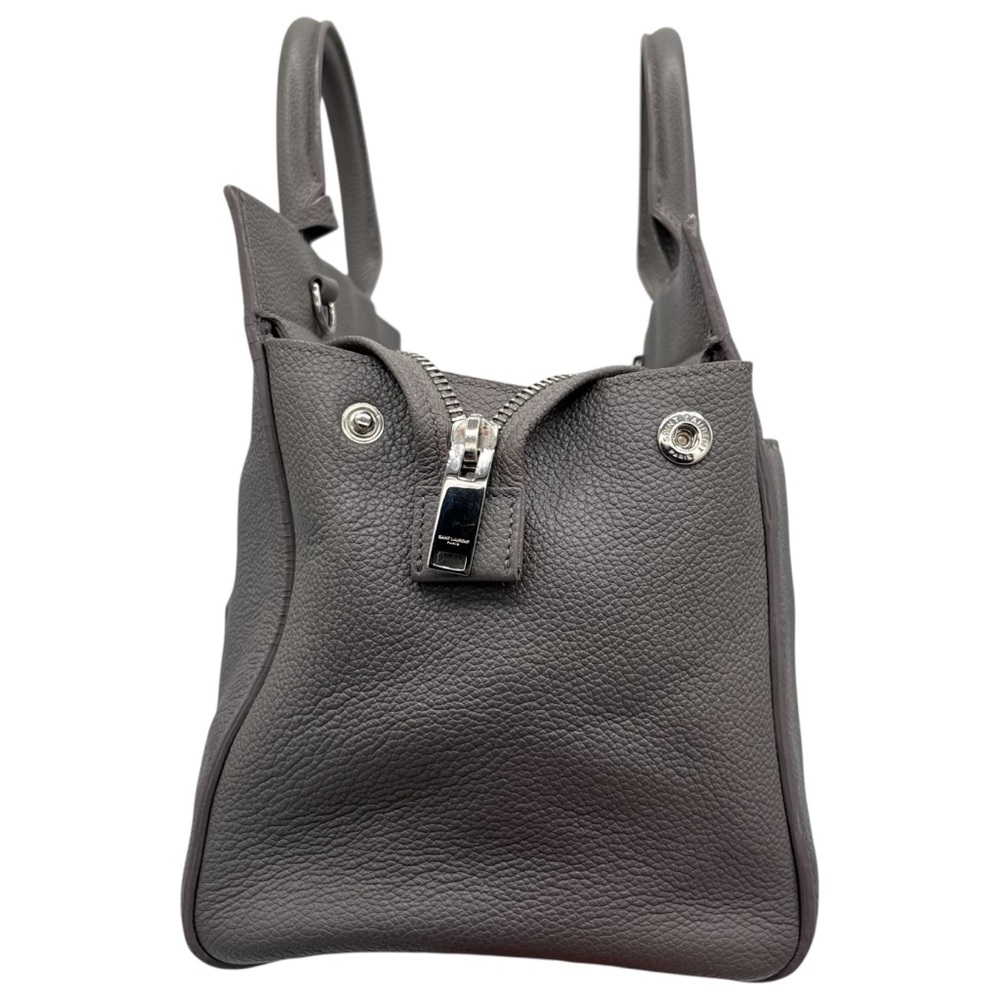 Saint Laurent Small Cabas Rive Gauche Grey Leather Tote Crossbody Bag - Picture 7 of 15